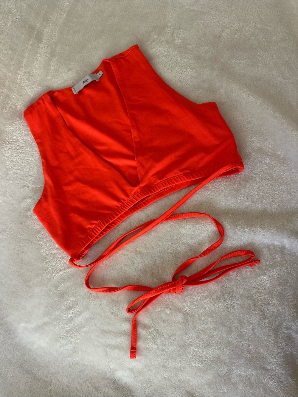 Orange Wrap Crop Top